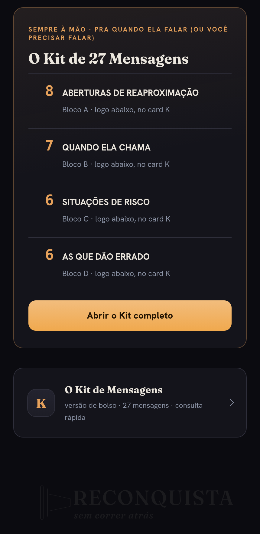 O Kit de Mensagens, sempre à mão
