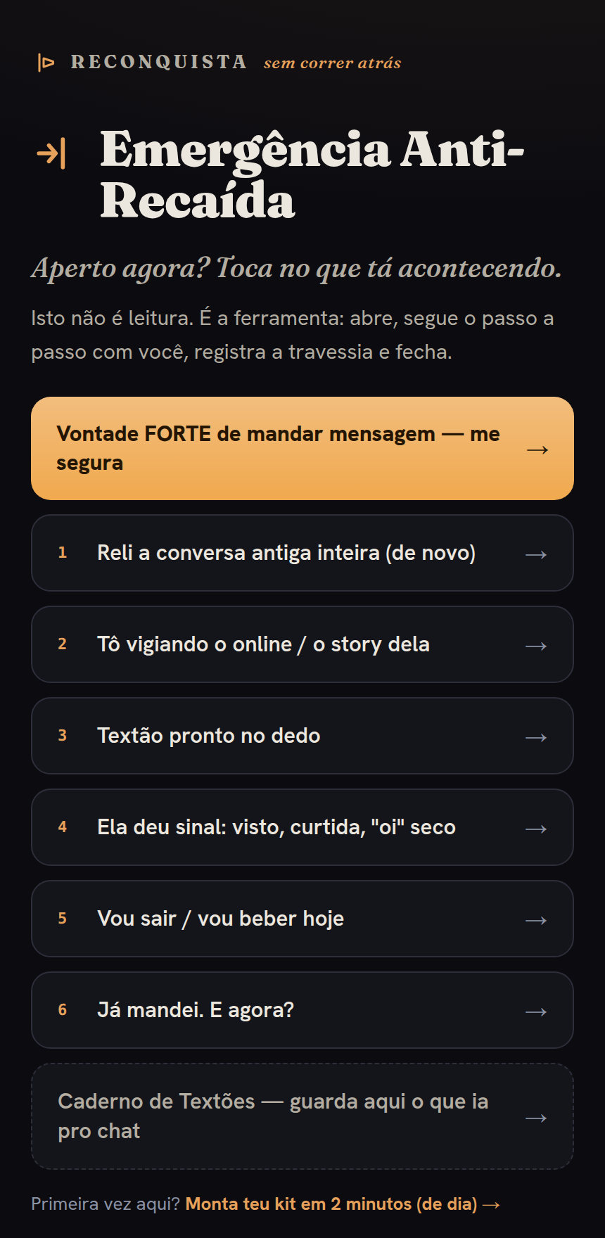 Um passo aberto, uma ideia por tela