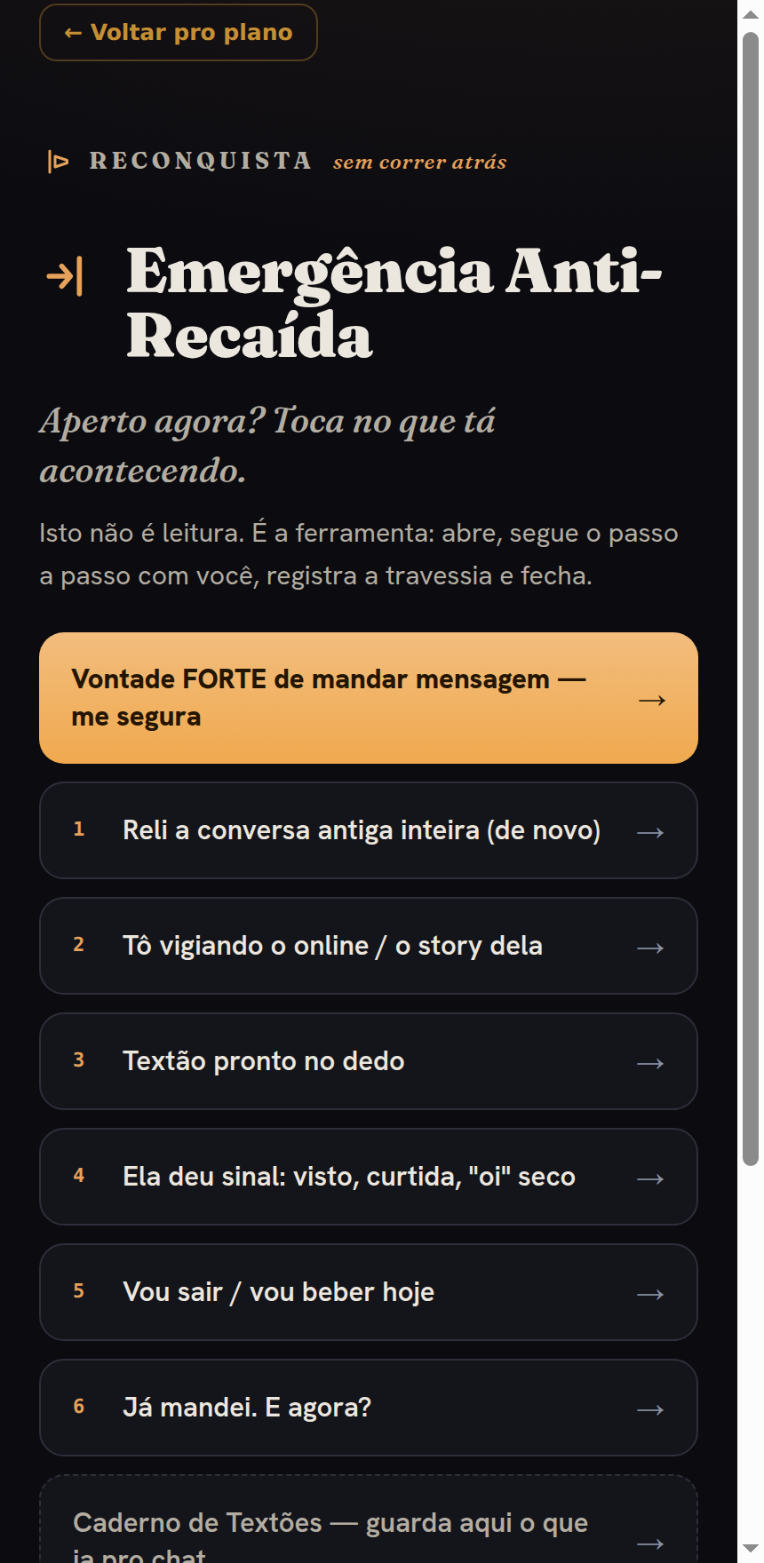 O Protocolo de Emergência, pronto pro aperto