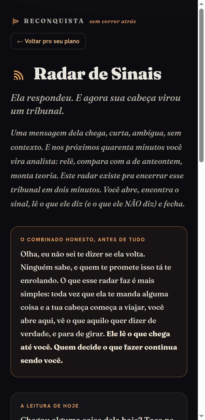 O Radar de Sinais: o que ela realmente diz